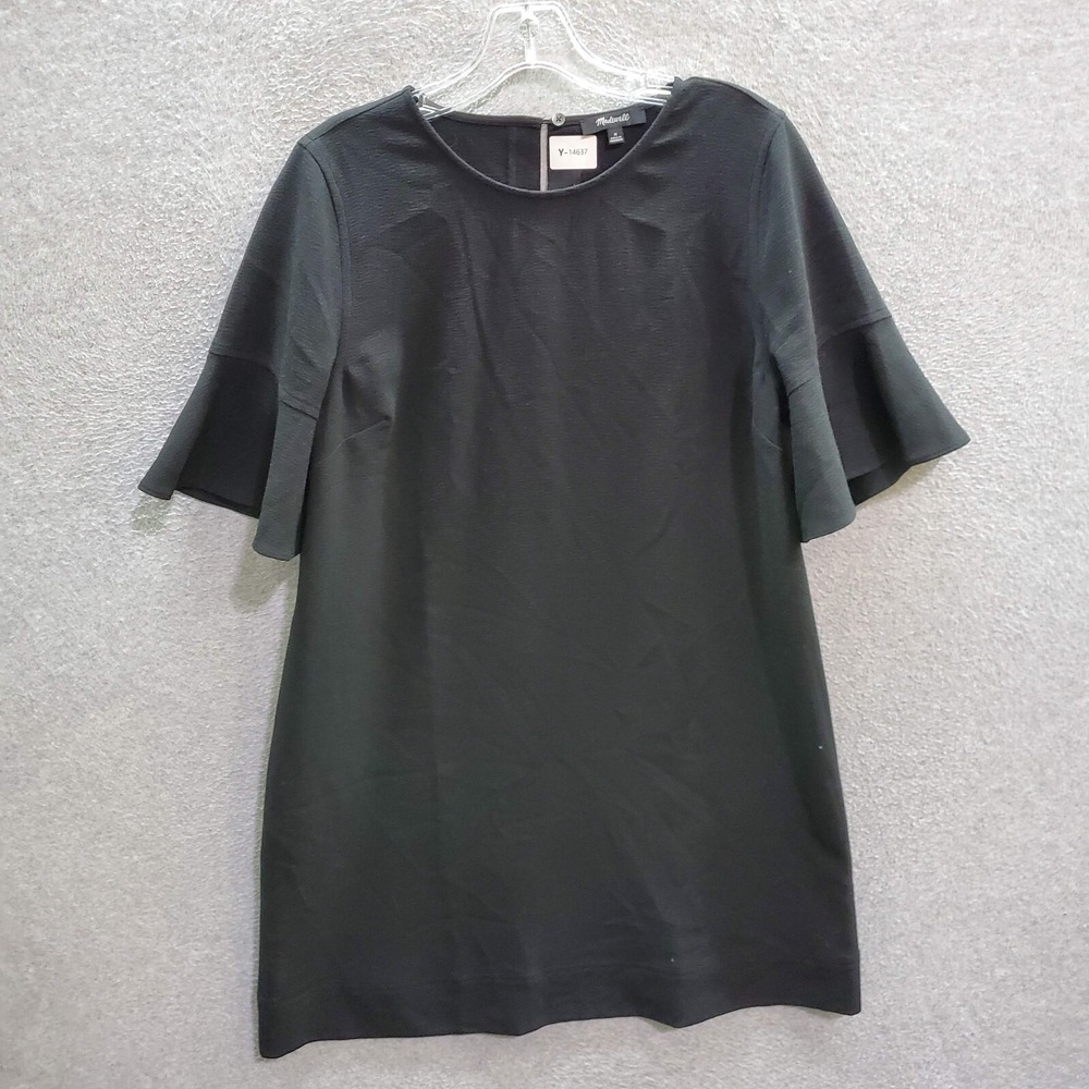Madewell Womenβ Top Medium Black Crepe Shirt Keyhole Back Short Sleeve Tee